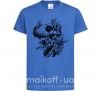 Дитяча футболка T-Rex skull in flowers Яскраво-синій фото