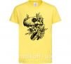 Детская футболка T-Rex skull in flowers Лимонный фото