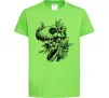 Детская футболка T-Rex skull in flowers Лаймовый фото