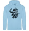 Чоловіча толстовка (худі) T-Rex skull in flowers Блакитний фото