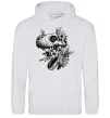 Жіноча толстовка (худі) T-Rex skull in flowers Сірий меланж фото