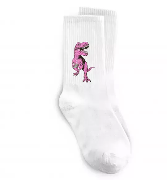 Носки Динозавр з чашкою кави Белый фото