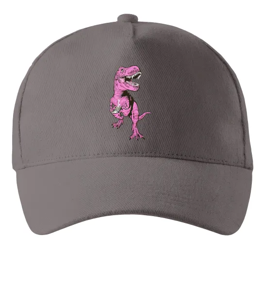 Кепка Динозавр з чашкою кави Серый фото