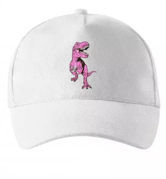 Кепка Динозавр з чашкою кави Белый фото