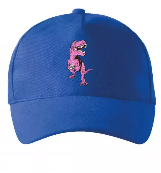 Кепка Динозавр з чашкою кави Ярко-синий фото
