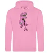 Жіноча толстовка (худі) Динозавр з чашкою кави Рожевий фото