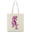 Эко-сумка Динозавр з чашкою кави Бежевый фото