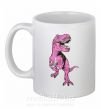 Чашка керамическая Динозавр с чашкой кофе Белый фото
