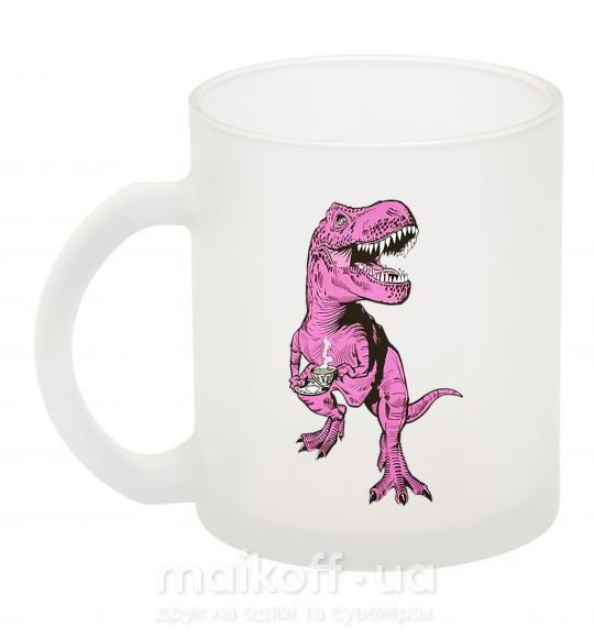 Чашка стеклянная Динозавр с чашкой кофе Фроузен фото