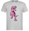 Мужская футболка Динозавр з чашкою кави Серый фото