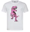 Мужская футболка Динозавр з чашкою кави Белый фото