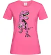 Жіноча футболка Динозавр з чашкою кави Яскраво-рожевий фото