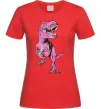 Жіноча футболка Динозавр з чашкою кави Червоний фото