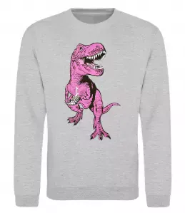 Свитшот Динозавр з чашкою кави Серый меланж фото