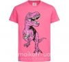 Детская футболка Динозавр с чашкой кофе Ярко-розовый фото