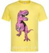 Чоловіча футболка Динозавр с чашкой кофе Лимонний фото