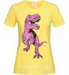 Жіноча футболка Динозавр с чашкой кофе Лимонний фото
