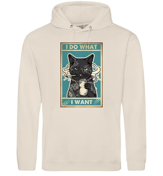Мужская толстовка (худи) Cat I do what I want Таш фото