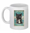 Чашка керамическая Cat I do what I want Белый фото