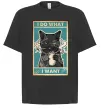 Футболка Оверсайз Cat I do what I want Черный фото
