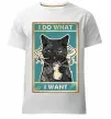Чоловіча преміум футболка Cat I do what I want Білий фото