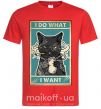 Мужская футболка Cat I do what I want Красный фото
