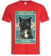 Чоловіча футболка Cat I do what I want Червоний Чоловіча футболка Cat I do what I want Червоний фото