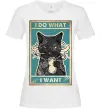 Женская футболка Cat I do what I want Белый Женская футболка Cat I do what I want Белый фото