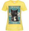 Жіноча футболка Cat I do what I want Лимонний фото