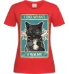 Женская футболка Cat I do what I want Красный Женская футболка Cat I do what I want Красный фото