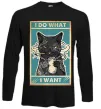 Лонгслів Cat I do what I want Чорний Лонгслів Cat I do what I want Чорний фото