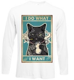 Лонгслив Cat I do what I want Лонгслив Cat I do what I want
