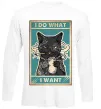 Лонгслів Cat I do what I want Білий Лонгслів Cat I do what I want Білий фото