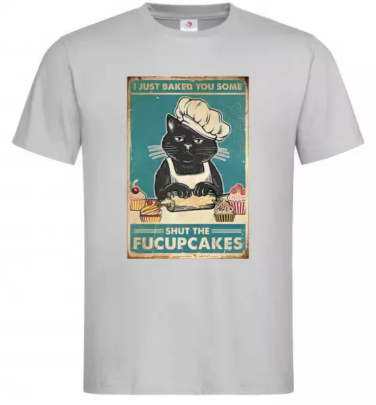 Мужская футболка I just baked you some Серый фото