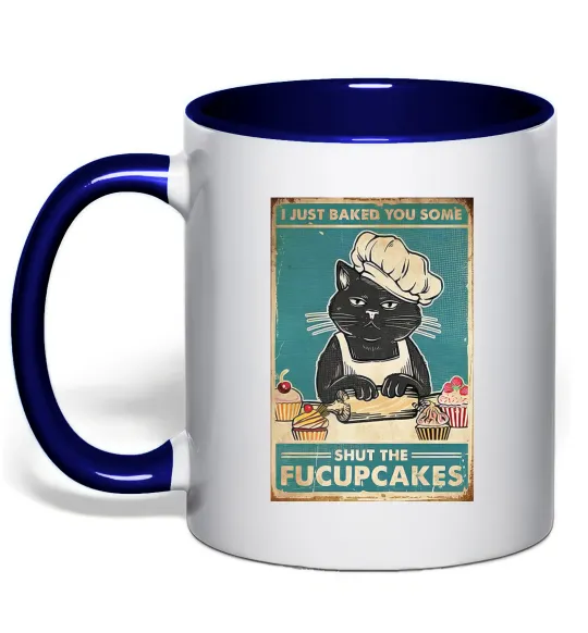 Чашка с цветной ручкой I just baked you some Глубокий темно-синий фото