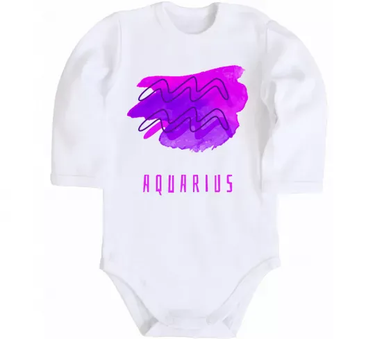 Детский боди Краски водолей Белый фото