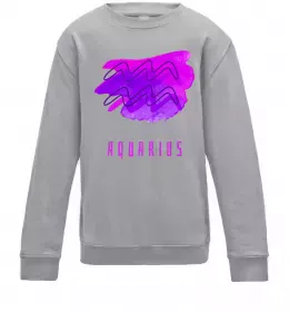 Детский Свитшот Краски водолей Серый меланж фото