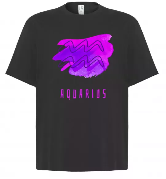 Футболка Оверсайз Краски водолей Черный фото