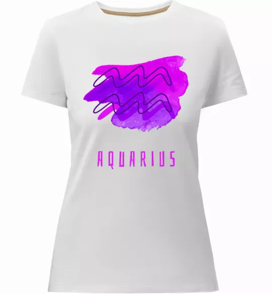 Жіноча преміум футболка Краски водолей Білий фото