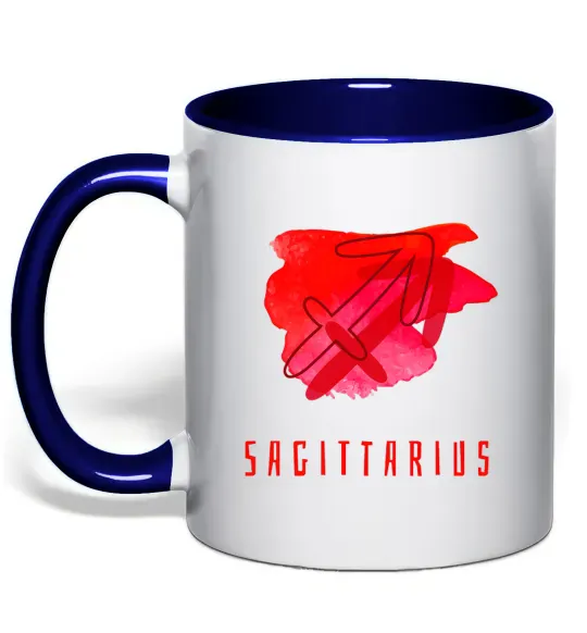 Чашка с цветной ручкой Фарби стрілець Глубокий темно-синий фото