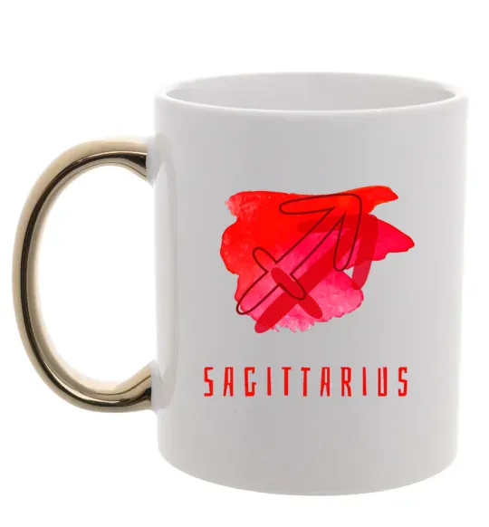 Чашка с цветной ручкой Фарби стрілець Золото фото