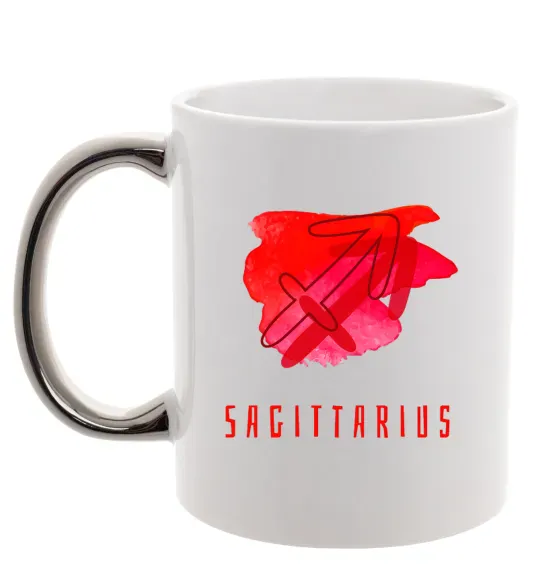 Чашка с цветной ручкой Фарби стрілець Серебро фото