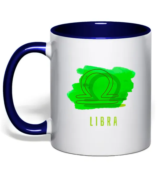 Чашка з кольоровою ручкою Фарби терези Глибокий темно-синій фото