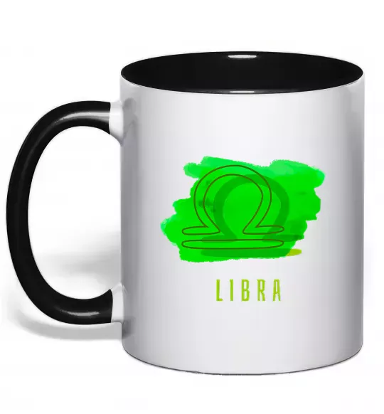 Чашка з кольоровою ручкою Фарби терези Чорний фото