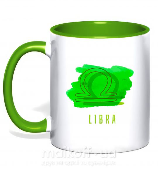 Чашка с цветной ручкой Краски весы Зеленый фото