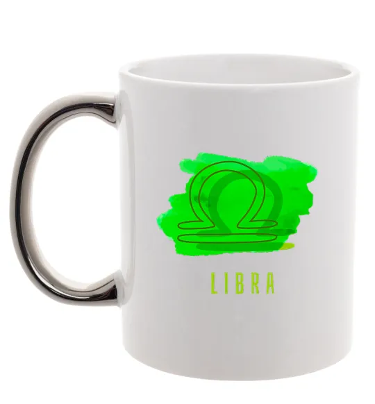 Чашка з кольоровою ручкою Фарби терези Срібло фото