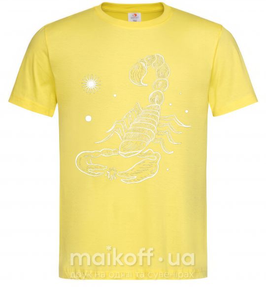 Мужская футболка Скорпион белый Лимонный фото