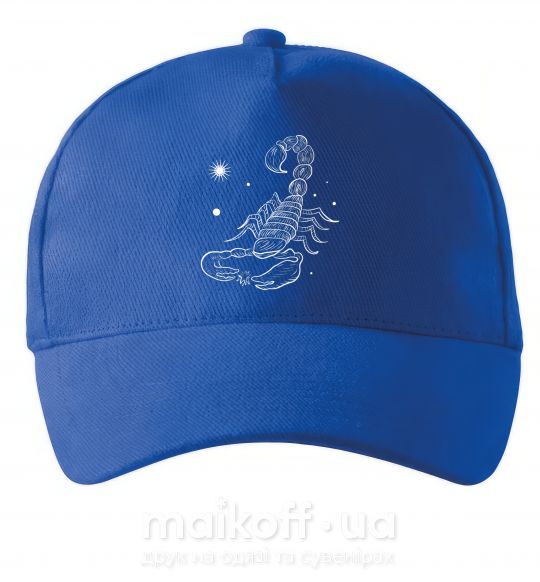 Кепка Скорпион белый Ярко-синий фото