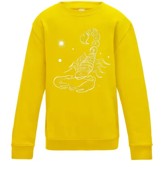 Детский Свитшот Скорпіон білий Солнечно желтый фото