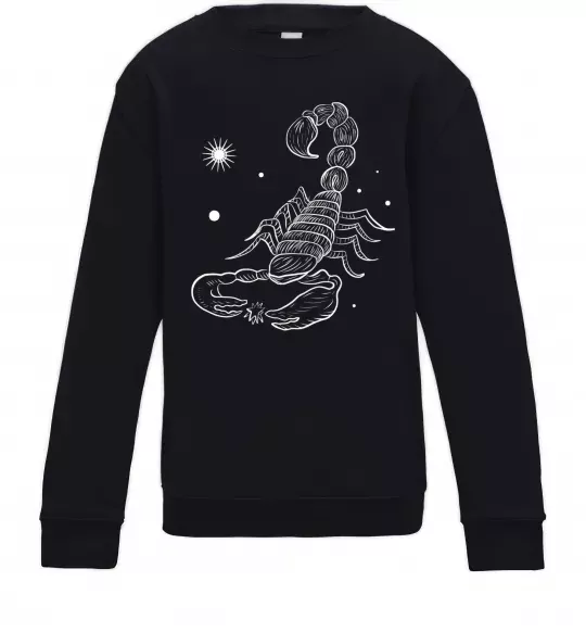Детский Свитшот Скорпіон білий Черный фото